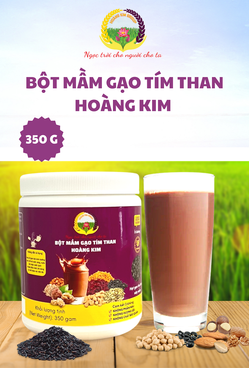 BỘT MẦM GẠO TÍM THAN HOÀNG KIM (350G/HỘP)